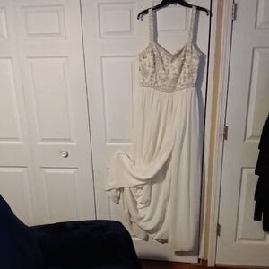 BHLDN Ivory Beaded Empire Waist Wedding Dress